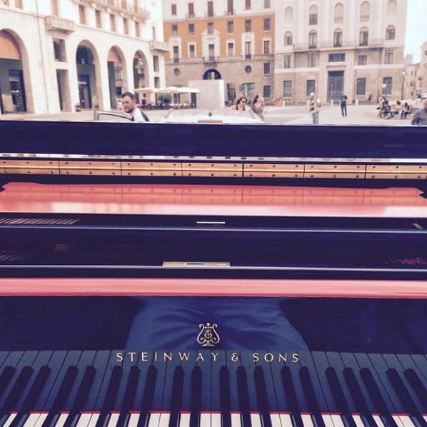 Public piano in Brescia, Lombardy, Italy