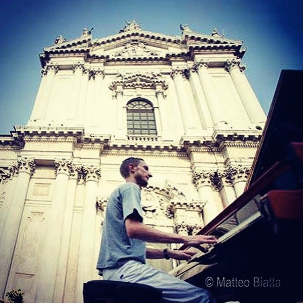 Public piano in Brescia, Lombardy, Italy