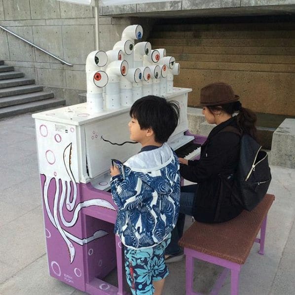 Public piano in Bellevue, Washington, United States