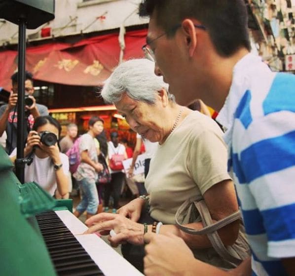 Public piano in Kowloon, Hong Kong, China