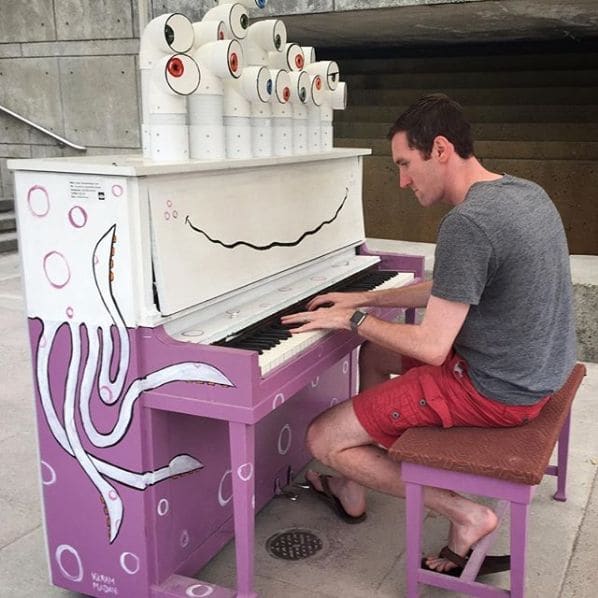 Public piano in Bellevue, Washington, United States