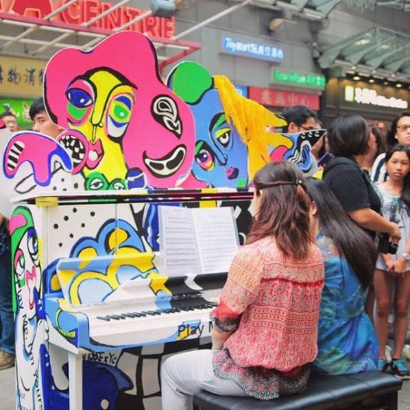 Public piano in Kowloon, Hong Kong, China