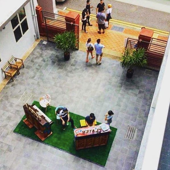 Photo of Aliwal Arts Centre at Aliwal Arts Centre, 30;28, Aliwal Street, Rochor, Central, 198985, Singapore. The view from above, the pianos are resonating through the building!