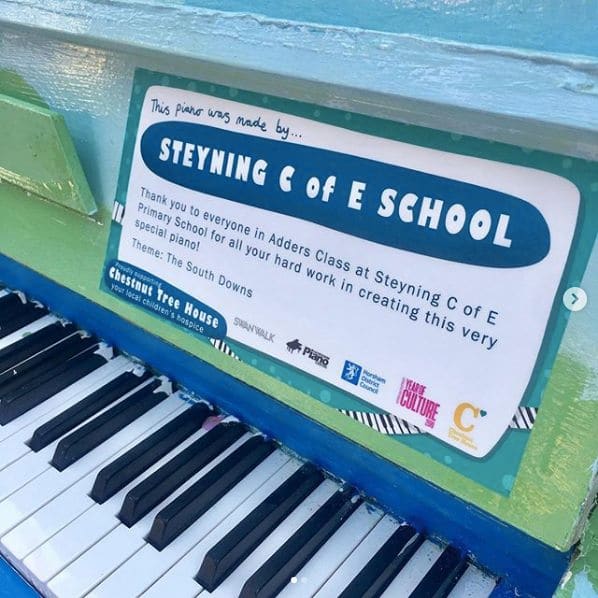 Public piano in West Sussex, England, United Kingdom