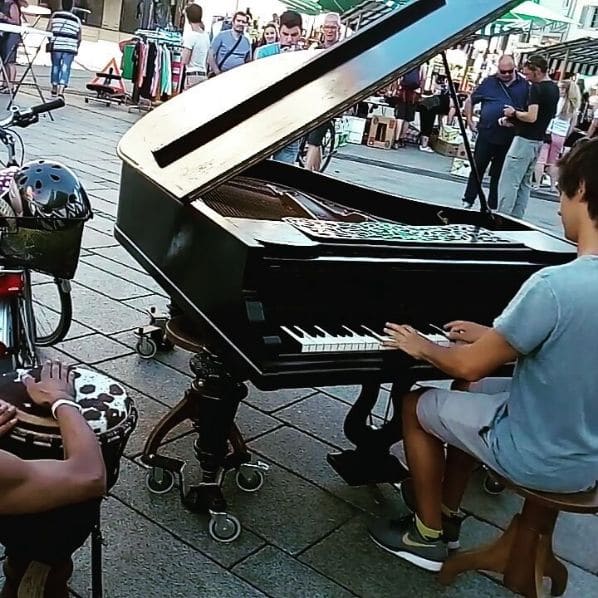 Public piano in Markt, Vorarlberg, Austria