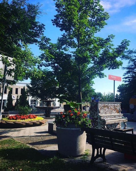 Public piano in Laval, Quebec, Canada