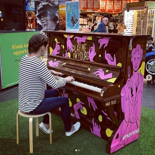 Public piano in Brisbane City, Queensland, Australia