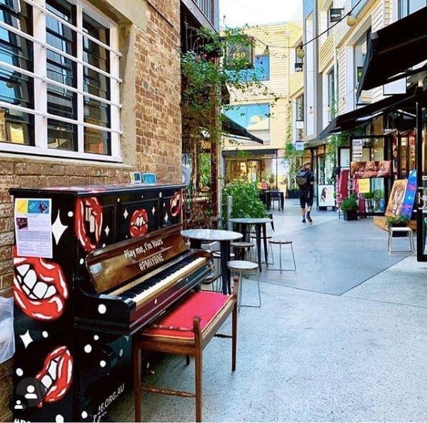 Public piano in Brisbane City, Queensland, Australia