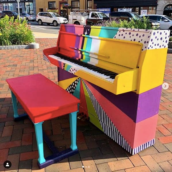 Public piano in Peabody, Massachusetts, United States