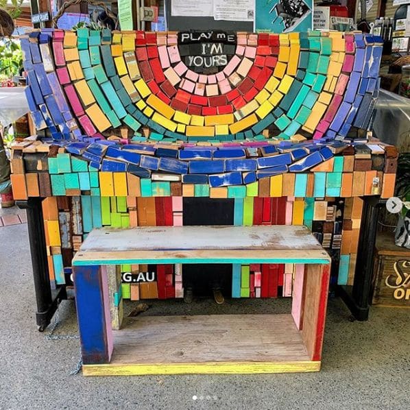 Public piano in Brisbane City, Queensland, Australia
