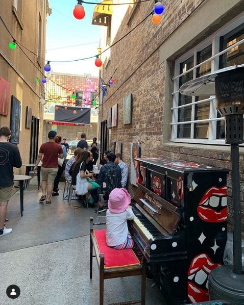 Public piano in Brisbane City, Queensland, Australia