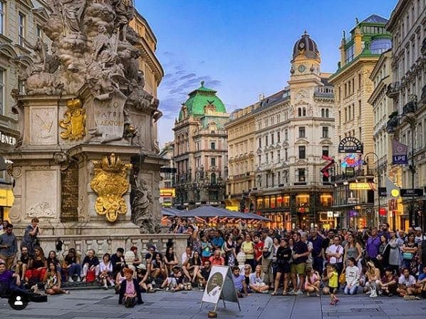 Photo of Vienna, Austria at Saint Stephen's Cathedral, 3, Stephansplatz, Stubenviertel, Innere Stadt, Vienna, 1010, Austria. A crowd watching an open piano (out of frame),…