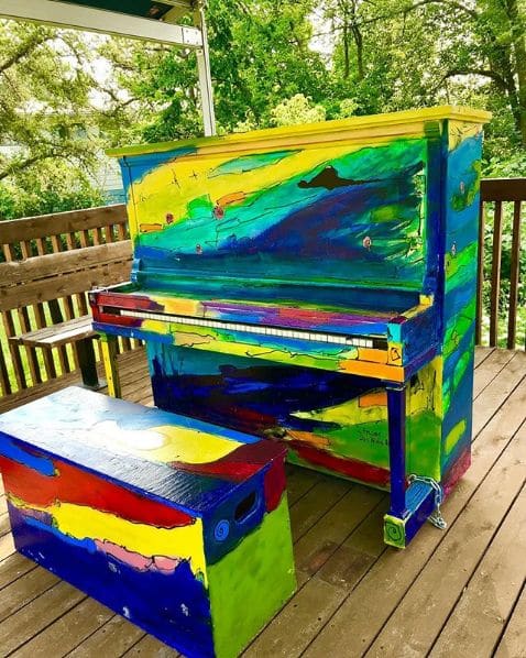 Public piano in Thérèse-De Blainville, Quebec, Canada