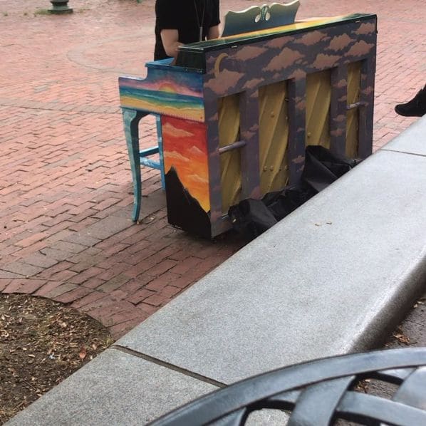 Public piano in Amesbury, Massachusetts, United States