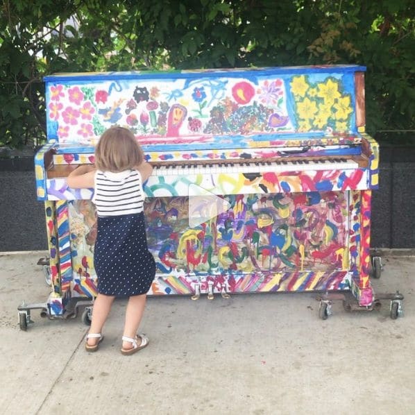 Public piano in Oakland County, Michigan, United States