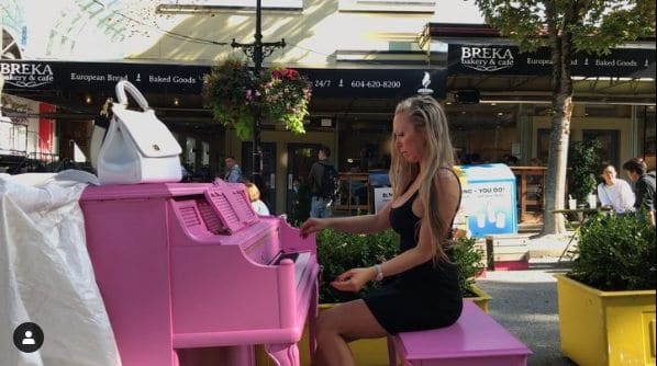 Public piano in Vancouver, British Columbia, Canada