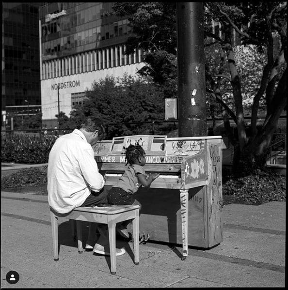 Public piano in Vancouver, British Columbia, Canada