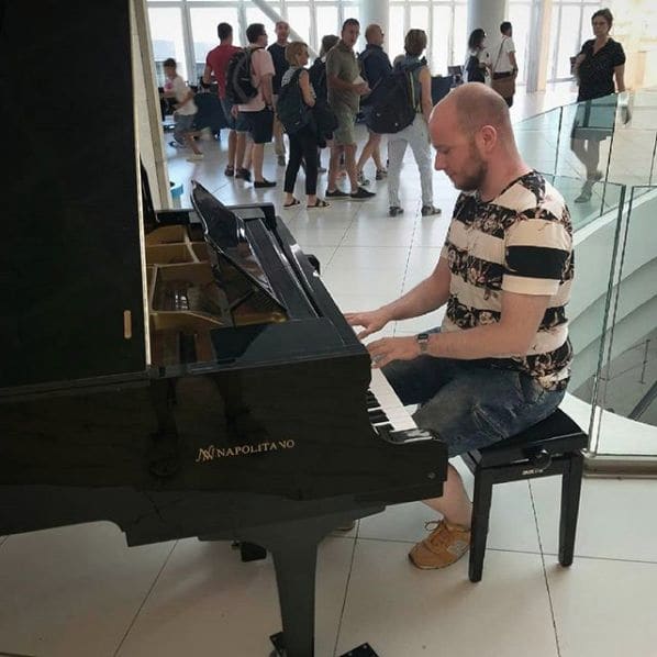 Public piano in Bari, Apulia, Italy