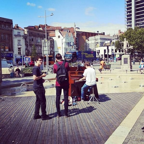 Public piano in Bristol, England, United Kingdom