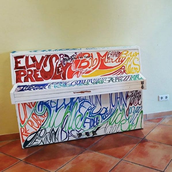 Public piano in Augsburg, Bavaria, Germany