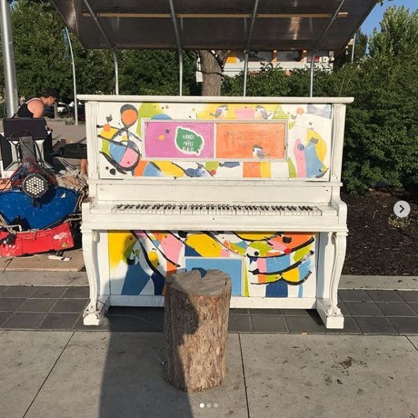 Public piano in Kelowna, British Columbia, Canada