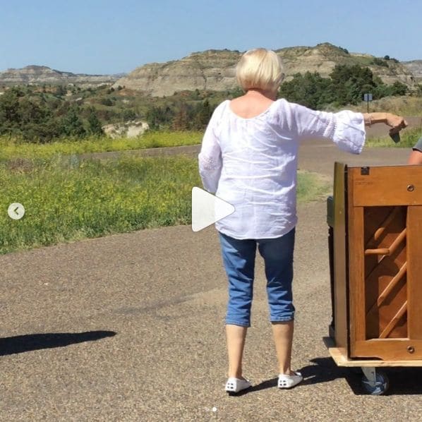 Public piano in Billings County, North Dakota, United States