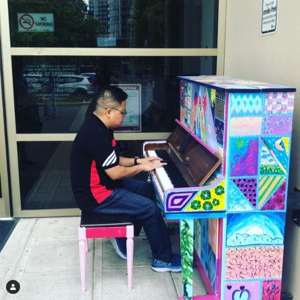 Public piano in Burnaby, British Columbia, Canada