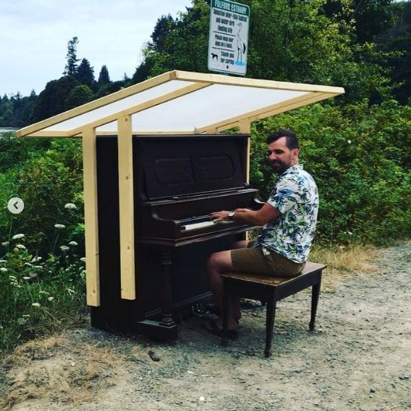 Public piano in Salt Spring Island Electoral Area, British Columbia, Canada