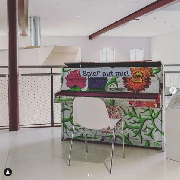 Public piano in Augsburg, Bavaria, Germany