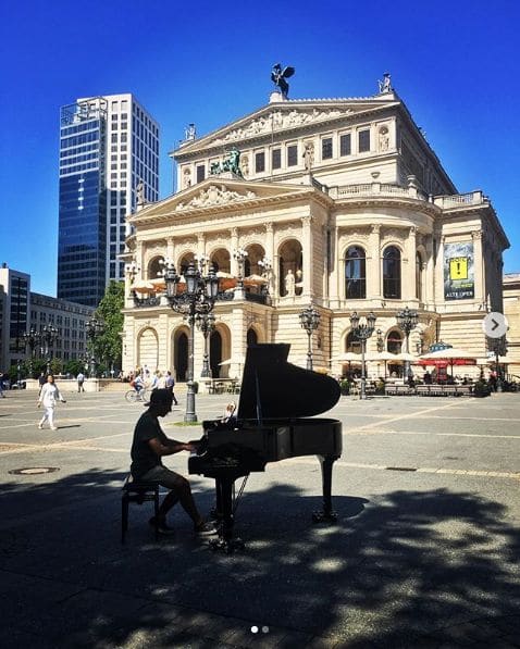 Public piano in Frankfurt, Hesse, Germany