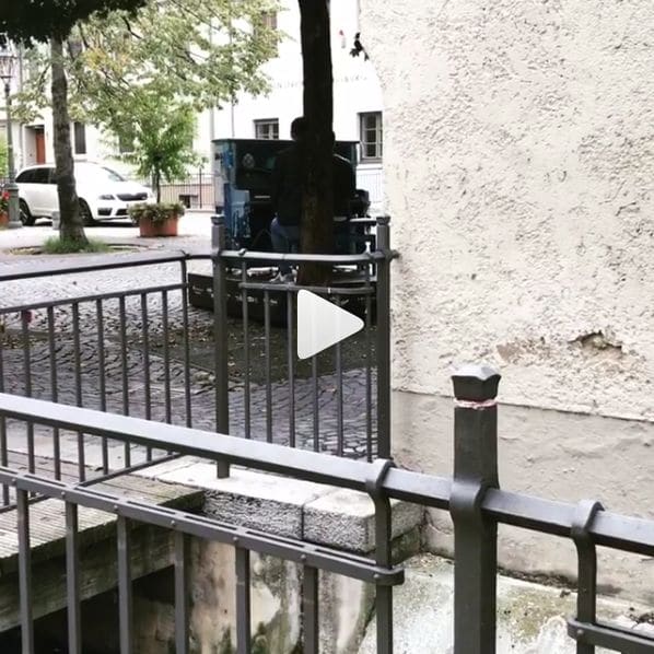 Public piano in Augsburg, Bavaria, Germany