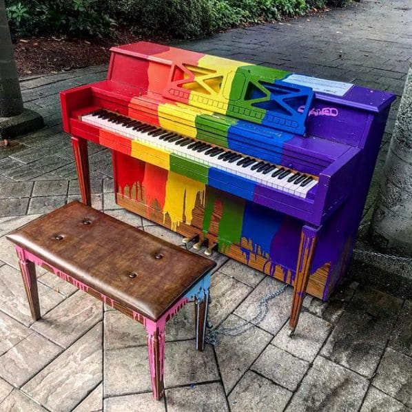 Public piano in Port Coquitlam, British Columbia, Canada