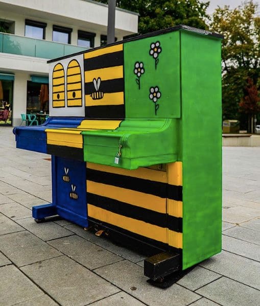 Public piano in Augsburg, Bavaria, Germany