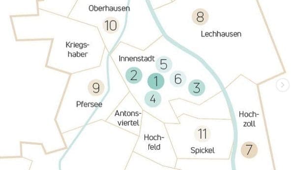 Photo of Augsburg, Germany at 40, Hunoldsgraben, Ulrichsviertel, Lechviertel, östliches Ulrichsviertel, Innenstadt, Augsburg, Bavaria, 86150, Germany