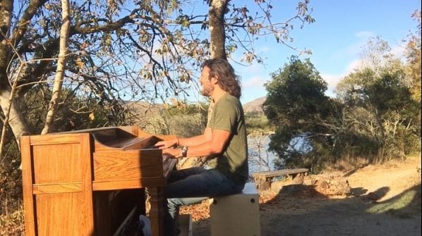 Public piano in Marin County, California, United States