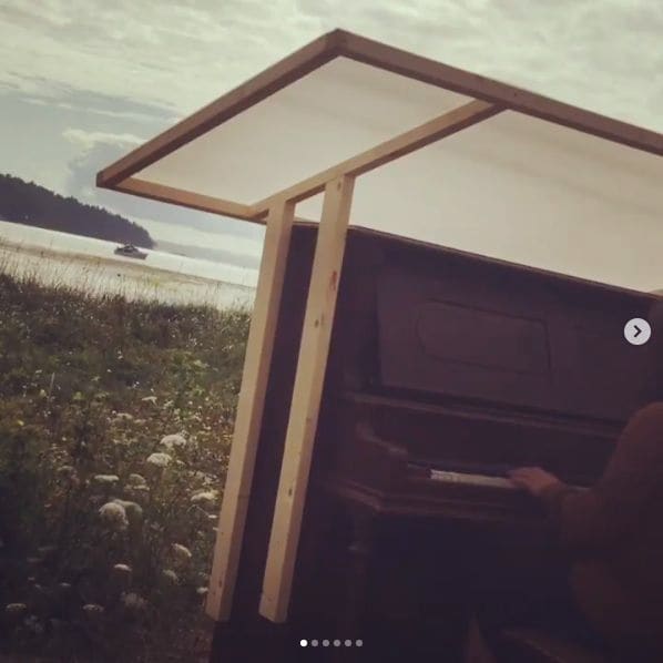 Public piano in Salt Spring Island Electoral Area, British Columbia, Canada