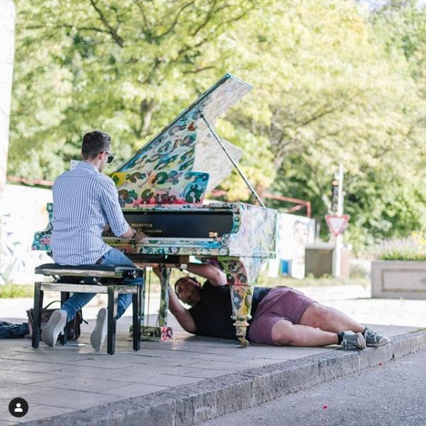 Public piano in Munich, Bavaria, Germany