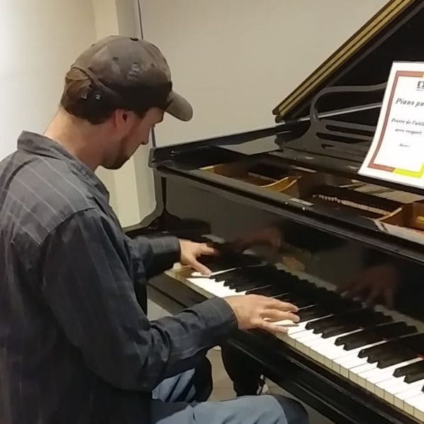 Public piano in Thérèse-De Blainville, Quebec, Canada