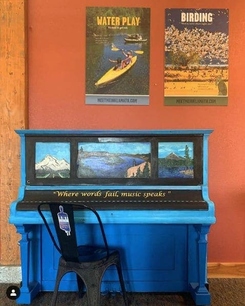 Photo of Klamath Falls, Oregon at EagleRidge High School, 677, South 7th Street, Klamath Falls, Klamath County, Oregon, 97601, United States. The “Klamath County” themed piano…