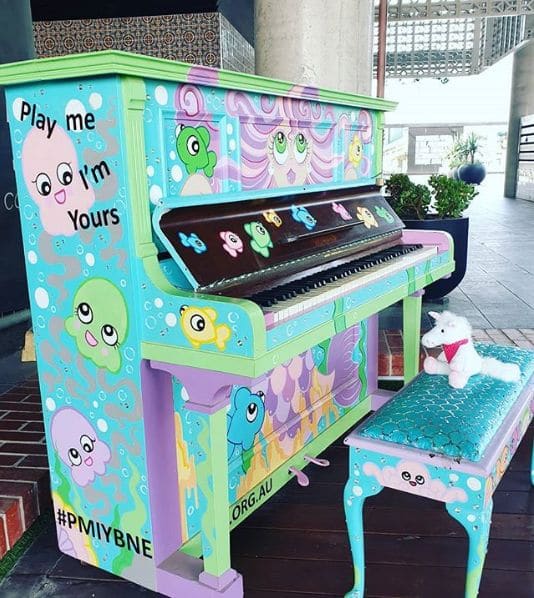 Public piano in Brisbane City, Queensland, Australia