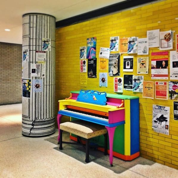 Public piano in Cambridge, Massachusetts, United States