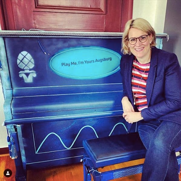 Public piano in Augsburg, Bavaria, Germany