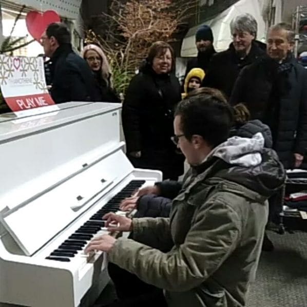 Public piano in Vicenza, Veneto, Italy