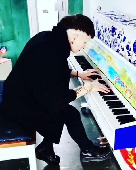 Public piano in Glasgow, Scotland, United Kingdom