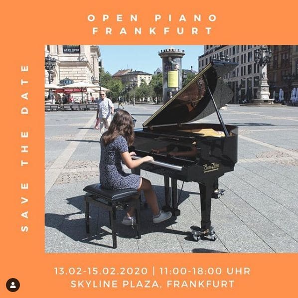 Public piano in Frankfurt, Hesse, Germany