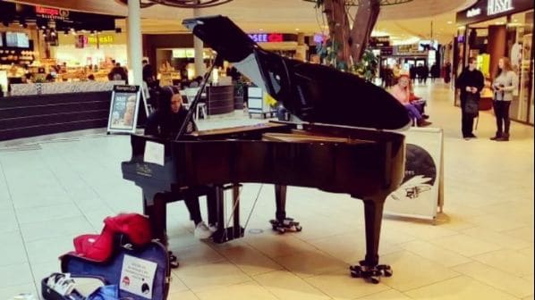 Public piano in Frankfurt, Hesse, Germany