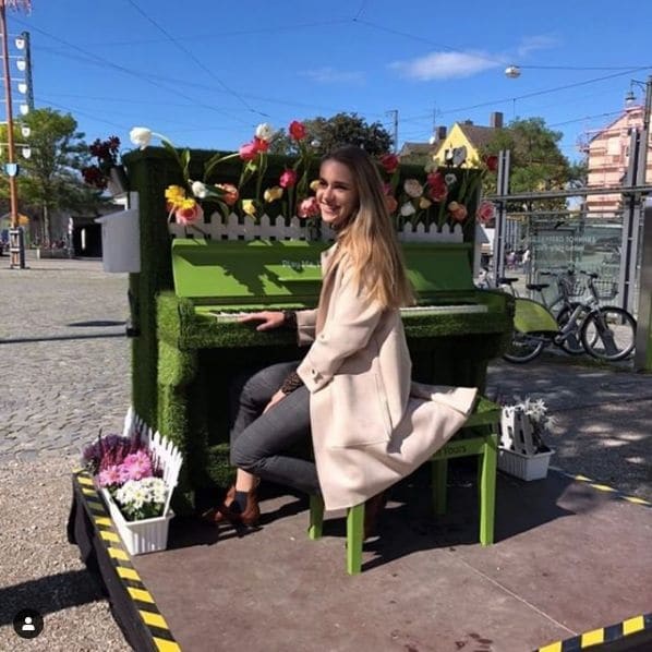 Public piano in Augsburg, Bavaria, Germany