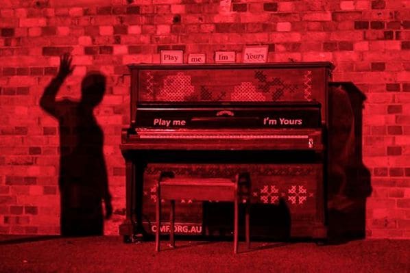 Public piano in Brisbane City, Queensland, Australia