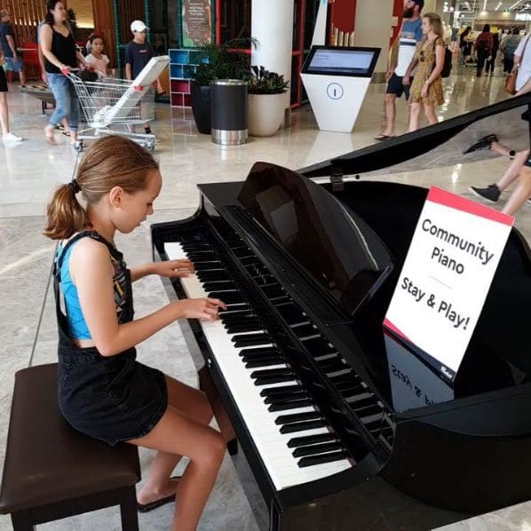 Public piano in Brisbane City, Queensland, Australia