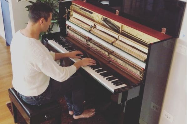 Public piano in Sale, Lombardy, Italy